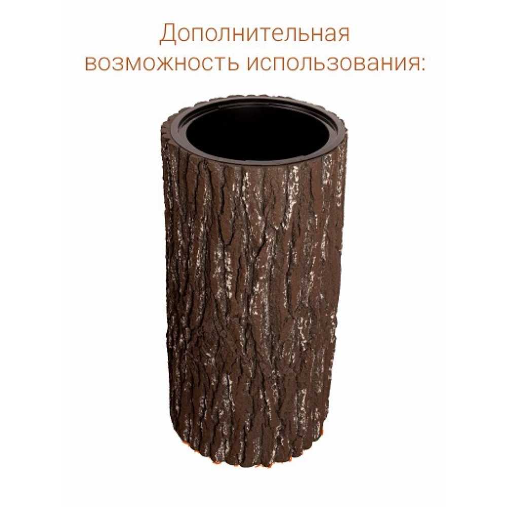 Фото Кашпо-пень "ДУБ" высокое со вставкой, объем 55.5 л (высота 74 см)
