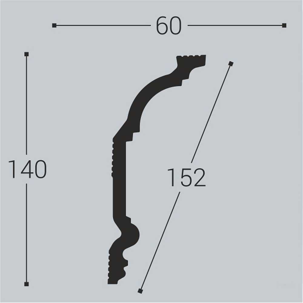 Фото Карниз под покраску из полистирола Bello Deco K2 (140х60х2000 мм)