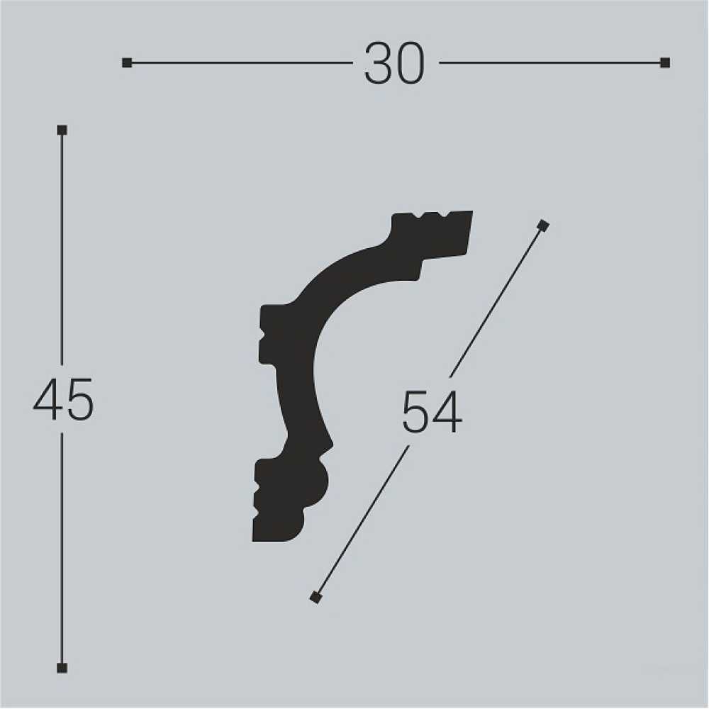 Фото Карниз под покраску из полистирола Bello Deco K8 (45х30х2000 мм)