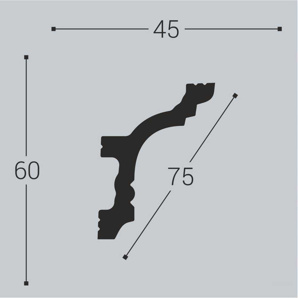Фото Карниз под покраску из полистирола Bello Deco K9 (60х45х2000 мм)