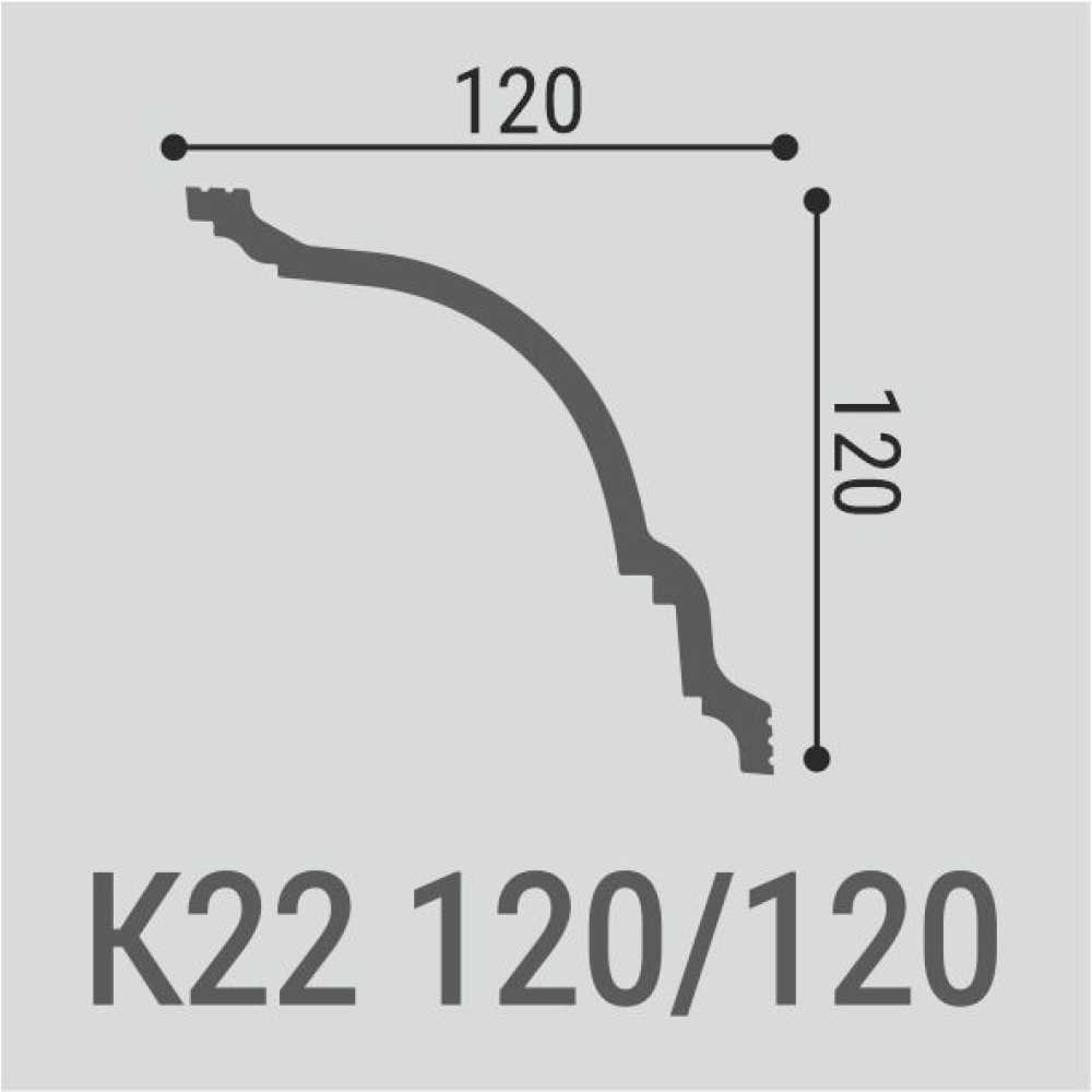 Фото Карниз под покраску из полистирола Bello Deco K22 (120х120х2000 мм)