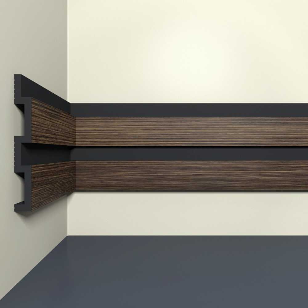 Фото Панель стеновая Bello deco XPS СПЛ 24/3 Орех темный (120*15*3000)