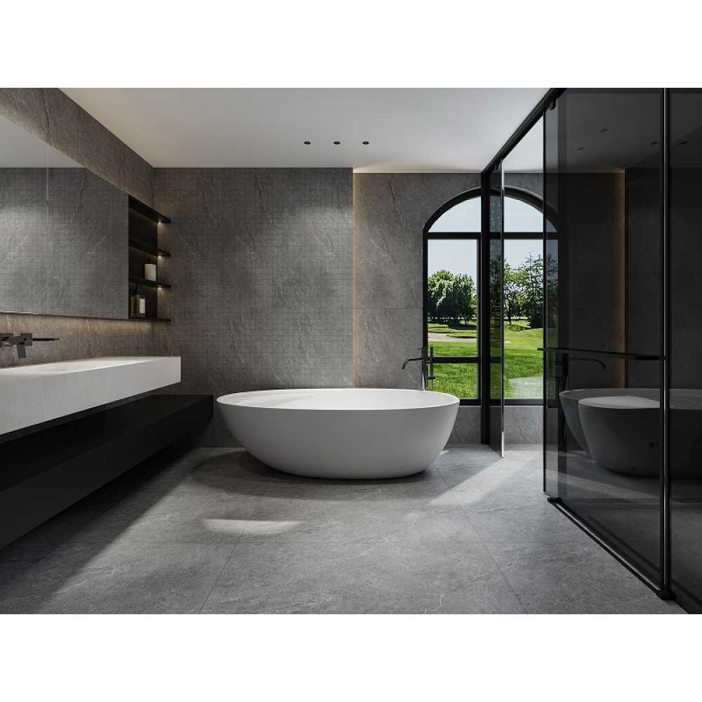 Фото Мозаика из керамогранита Bonaparte Ground Grey 48х48 (300х300х10 мм)