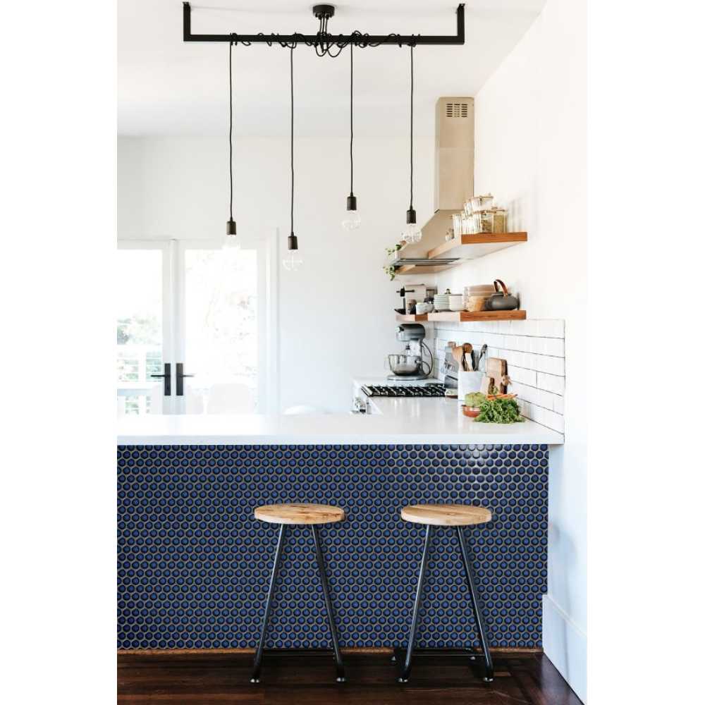 Фото Мозаика из керамогранита Bonaparte Round midnight blue 28х28 (312х330х6 мм)