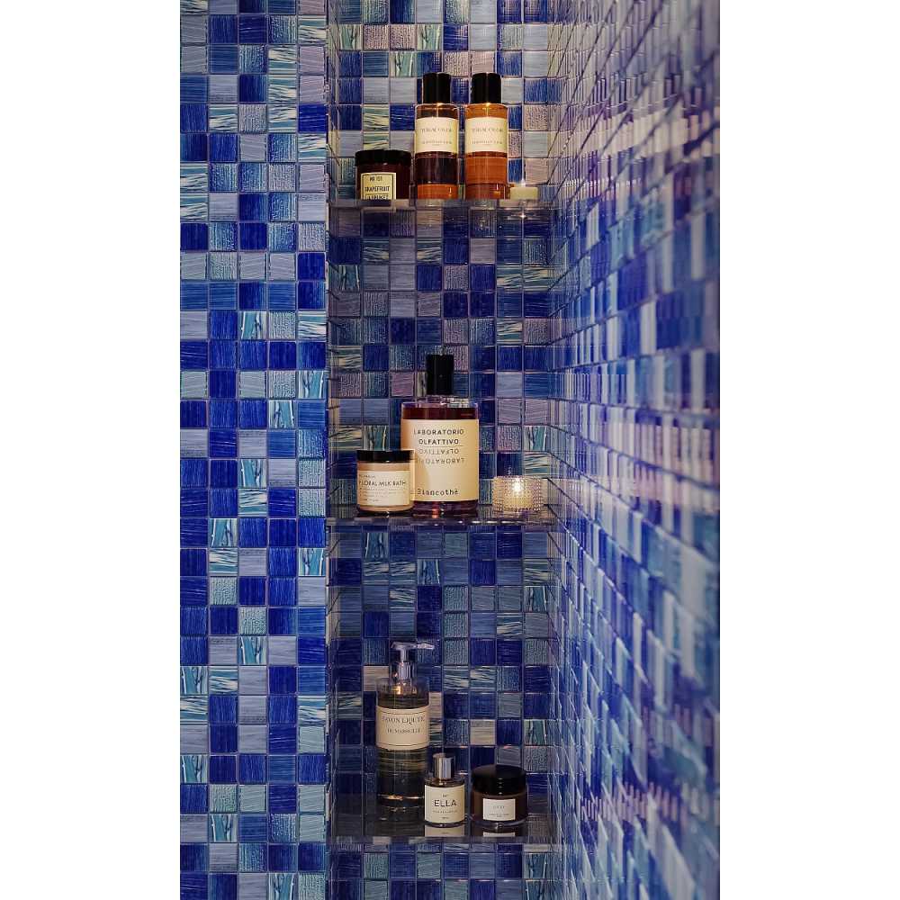 Фото Мозаика стеклянная Bonaparte Alaska dark blue 36х36 (304х304х4 мм)