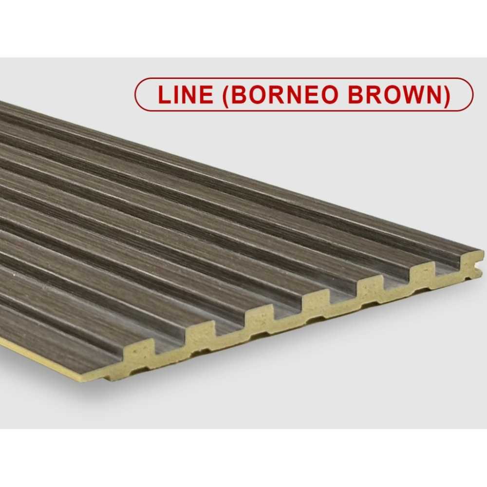 Фото Стеновые панели ПВХ Line borneo brown, 140*8*2800 мм