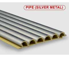 Стеновые панели ПВХ Pipe silver metal, 123*15*2800 мм