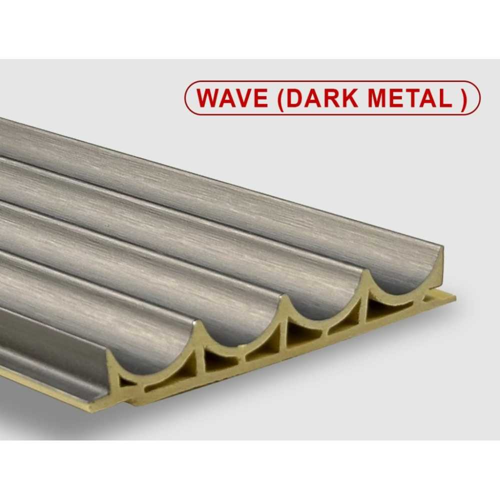 Фото Стеновые панели ПВХ Wave dark metal , 100*15*2800 мм