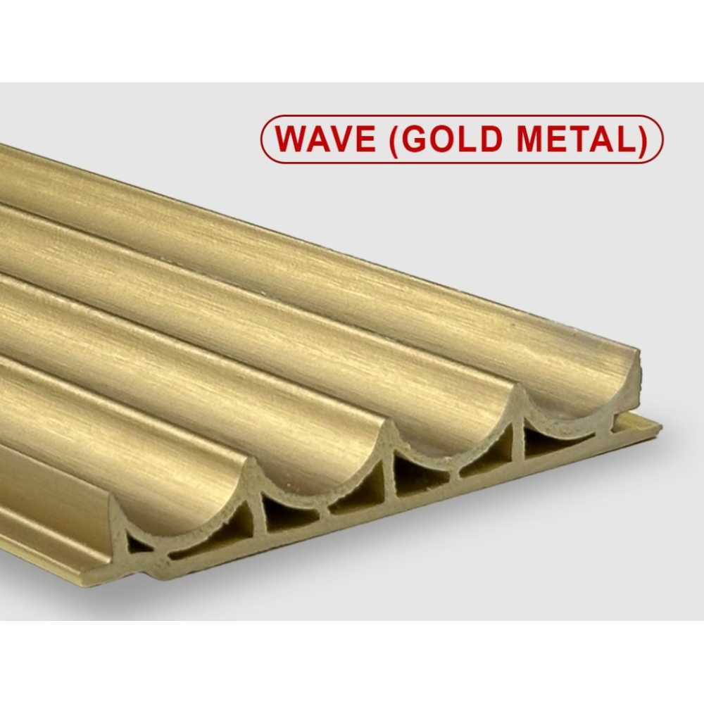 Фото Стеновые панели ПВХ Wave gold metal, 100*15*2800 мм