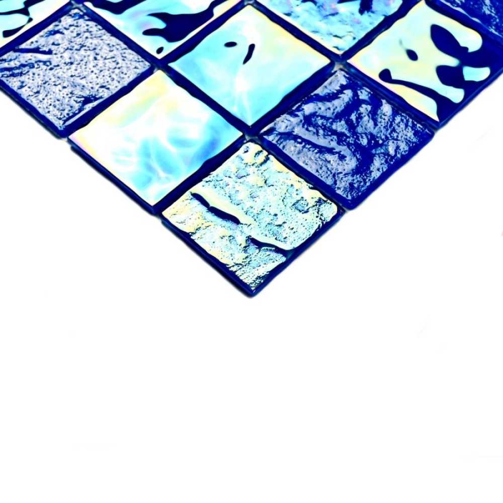 Фото Мозаика стеклянная Bonaparte Bondi blue-48, 48х48 (298х298х4 мм)