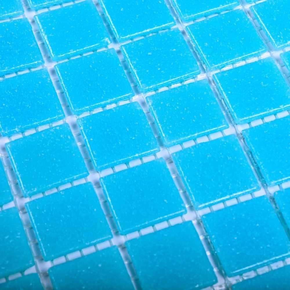 Фото Мозаика стеклянная Bonaparte Simple blue (на бумаге) 20х20 (327х327х4 мм)