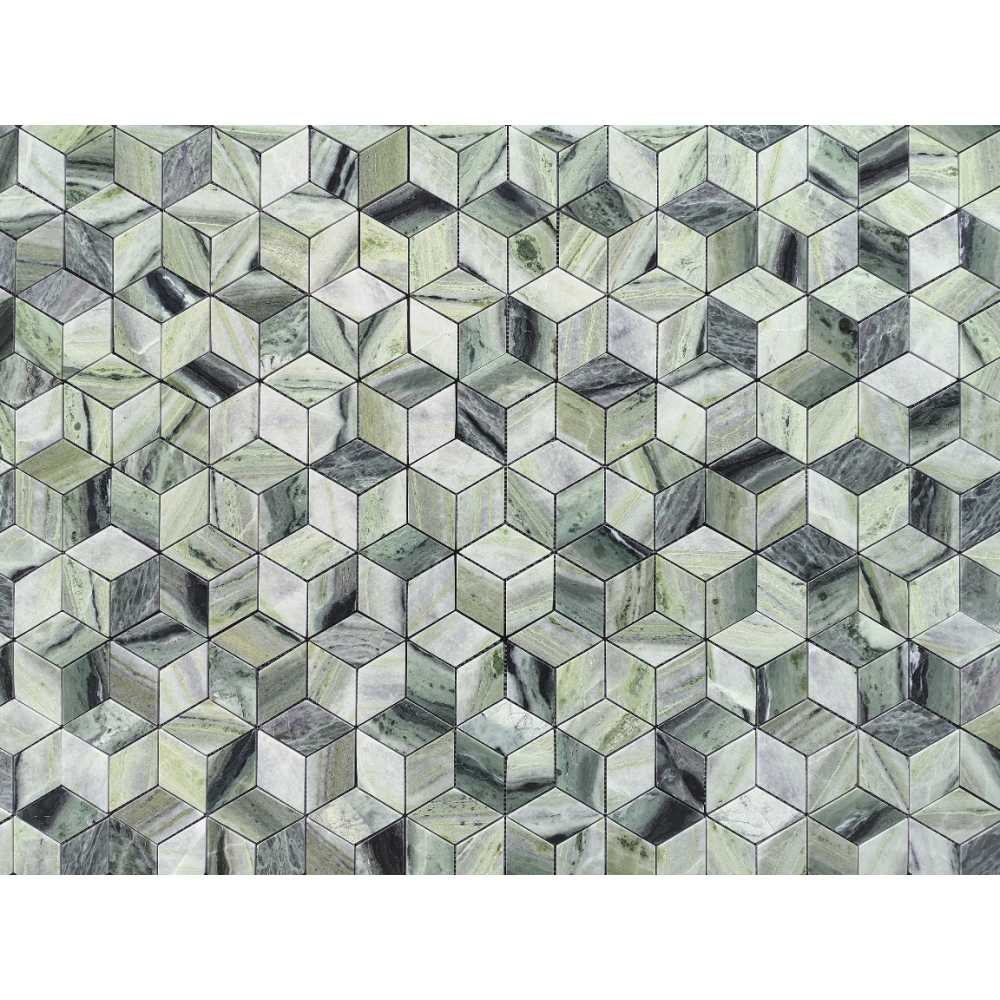 Фото Мозаика из натурального камня Caramelle Onice Verde oliva POL diamond 96х55 (298х259х7 мм)