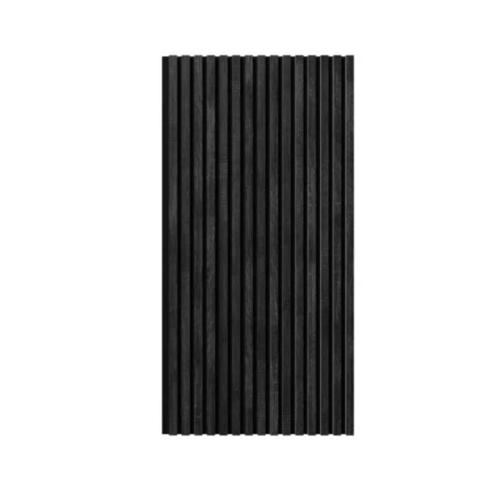 Фото Акустическая панель Cosca Дуб Графит, черный войлок, рейки (1200х600х19 мм)