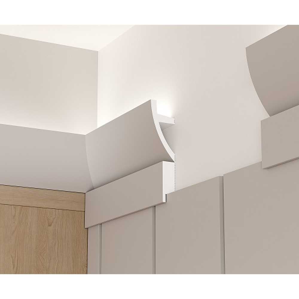 Фото Карниз под покраску Cosca КХ072 под подсветку (75х33х2000 мм) 