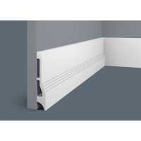 Плинтус напольный Cosca PX047 под покраску, белый (112х20)