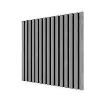 Акустическая панель Cosca шпон Дуб Адженто светло-серый, черный войлок, рейки МДФ (600х600 х21мм)