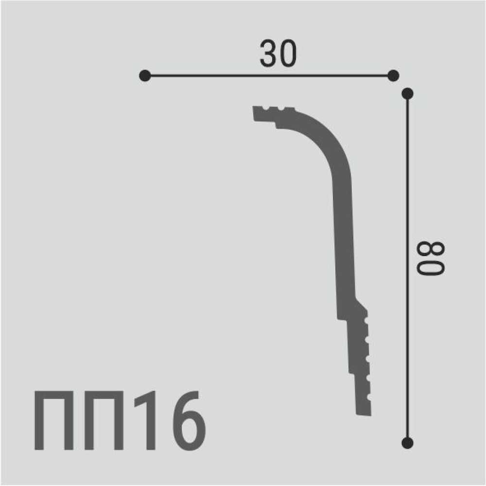 Фото Карниз Де Багет под покраску, XPC полимер ПП 16 80/30 (80х30х2000)