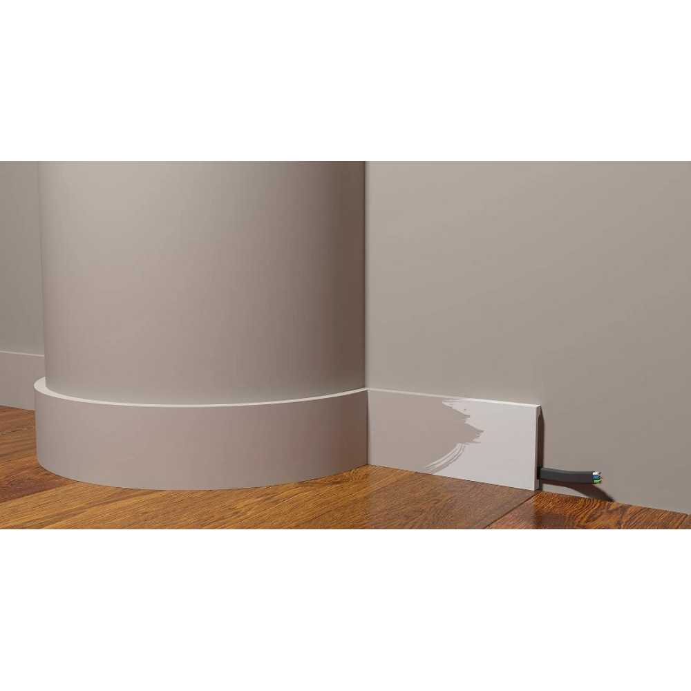 Фото Плинтус гибкий Decor Dizayn DD708-E под покраску, белый (80*13*2000)