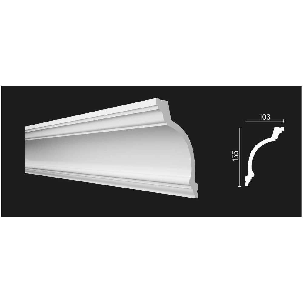 Фото Карниз под покраску из полистирола Decor Dizayn DD521 (155х103х2000 мм)