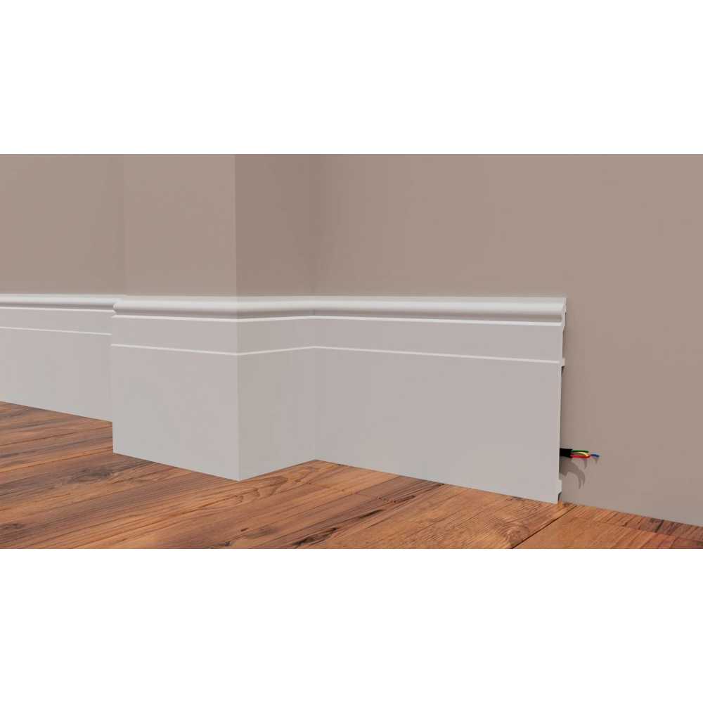 Фото Плинтус напольный Decor Dizayn DD726 под покраску, белый (202*16*2000)