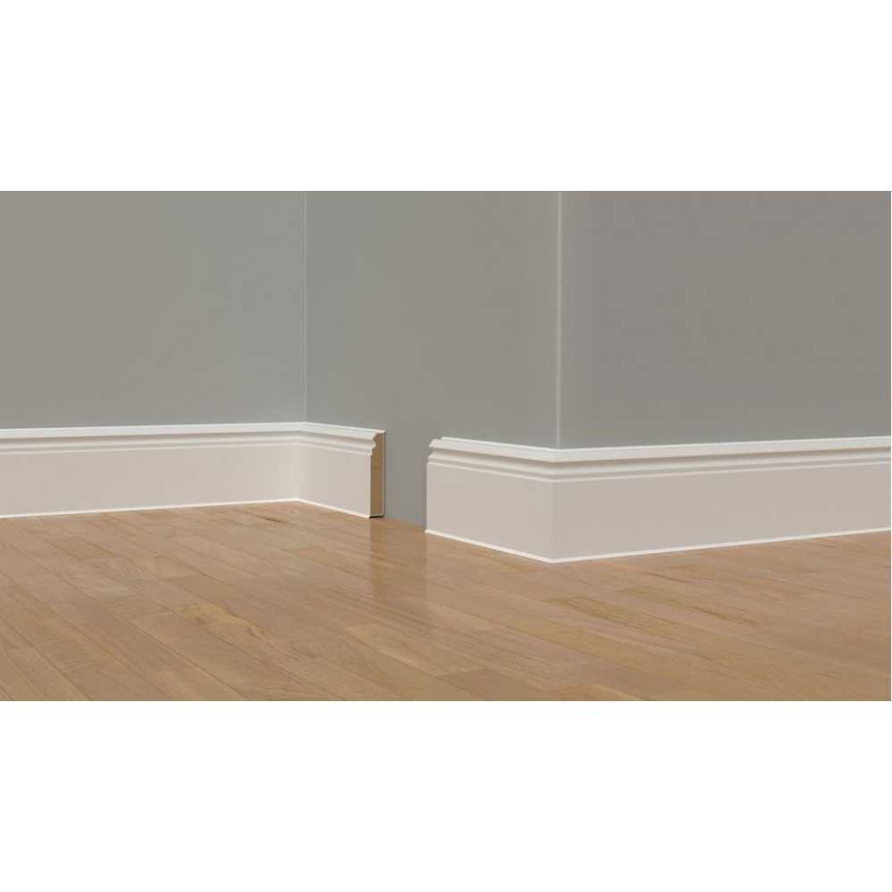 Фото Плинтус Dollken (Долкен) Cubu Hamburger style 80 slim, 1328/ 5012 white белый (1уп=6 шт)