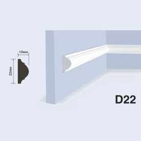 Молдинг под покраску HIWOOD D22 из фитоплимера (22х10х2000 мм)