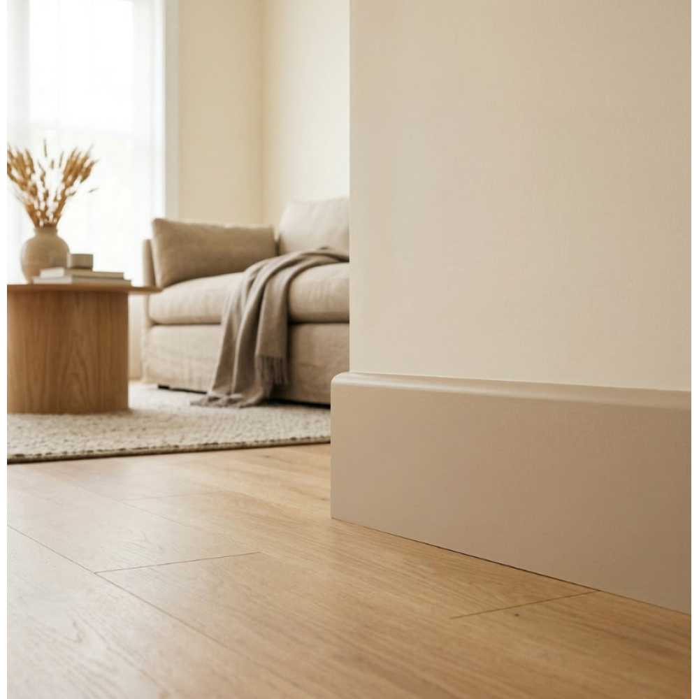 Фото Плинтус QUART вспененный ПВХ QUART, Слоновая кость 1013 (80*26.5*2200)