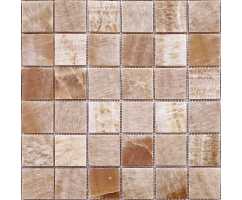 Мозаика из натурального камня  Caramelle Onice legno chiaro POL 48х48 (305х305х7 мм)