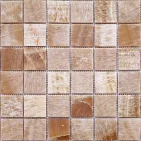 Мозаика из натурального камня Caramelle Onice legno chiaro POL 48х48 (305х305х7 мм) Мозаика из натурального камня Caramelle Onice legno chiaro POL 48х48 (305х305х7 мм)