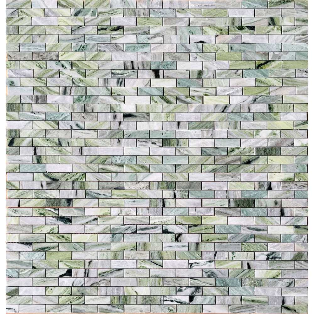 Фото Мозаика из натурального камня Caramelle Onice Verde oliva POL 73х23 (298х298х7 мм)