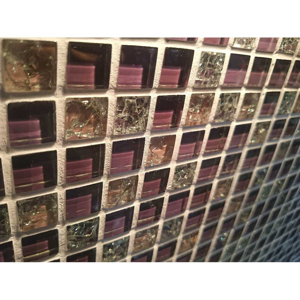 Фото Мозаика стеклянная с камнем Caramelle Naturelle Himalaia 15х15 (305х305х8 мм)