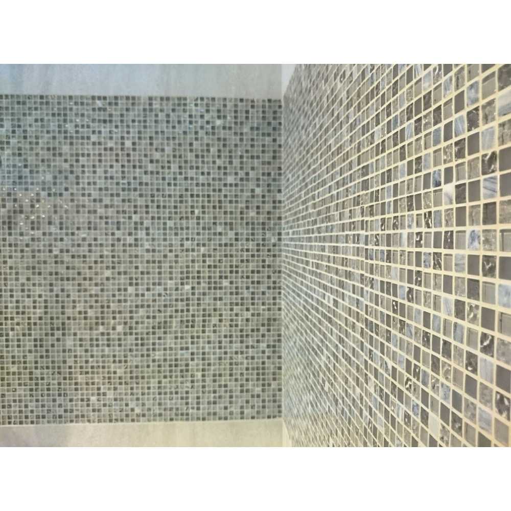 Фото Мозаика стеклянная с камнем Caramelle Naturelle Sitka 15х15 (305х305х8 мм)