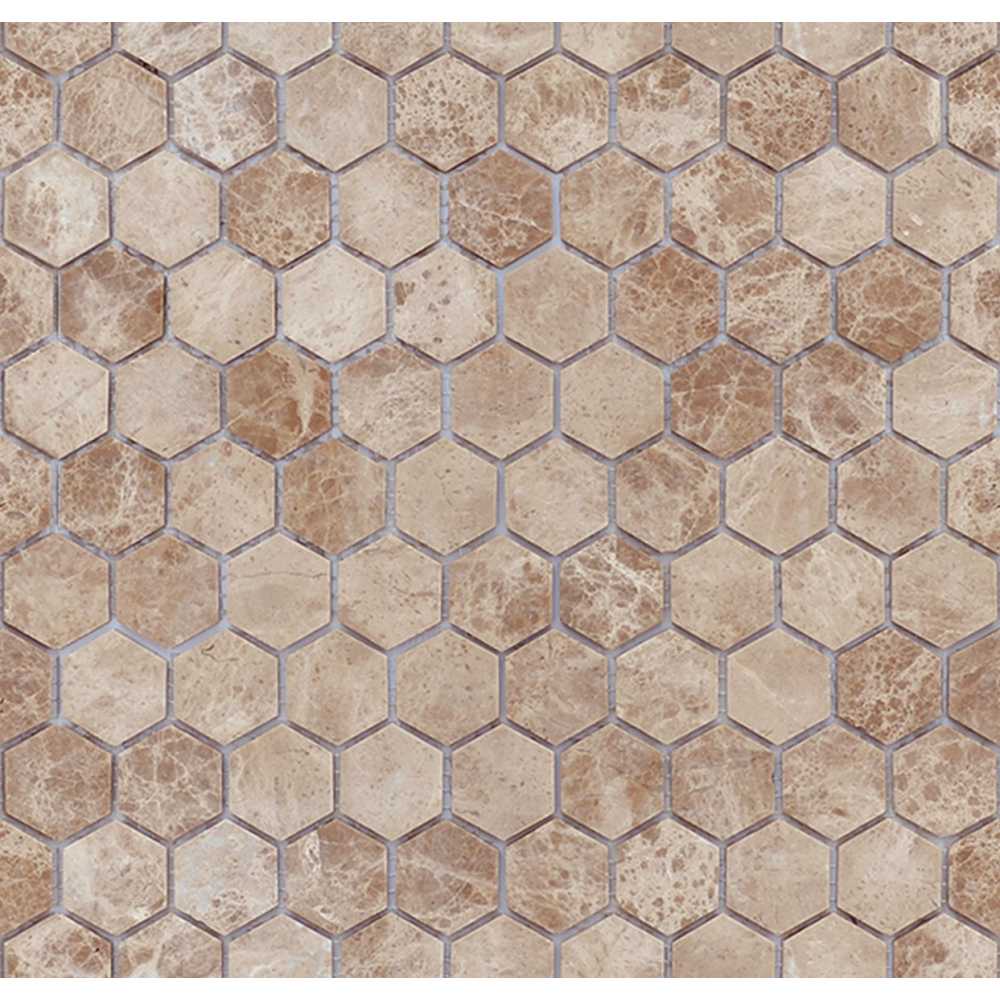 Фото Мозаика из натурального камня Caramelle Pietrine Hexagonal Emperador light hex 30х18 (295х305х6 мм)