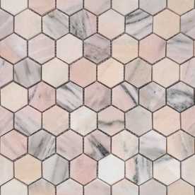 Мозаика из натурального камня Caramelle Pietrine Hexagonal Rosa Salmone POL hex 40х23 (292х289х7 мм)