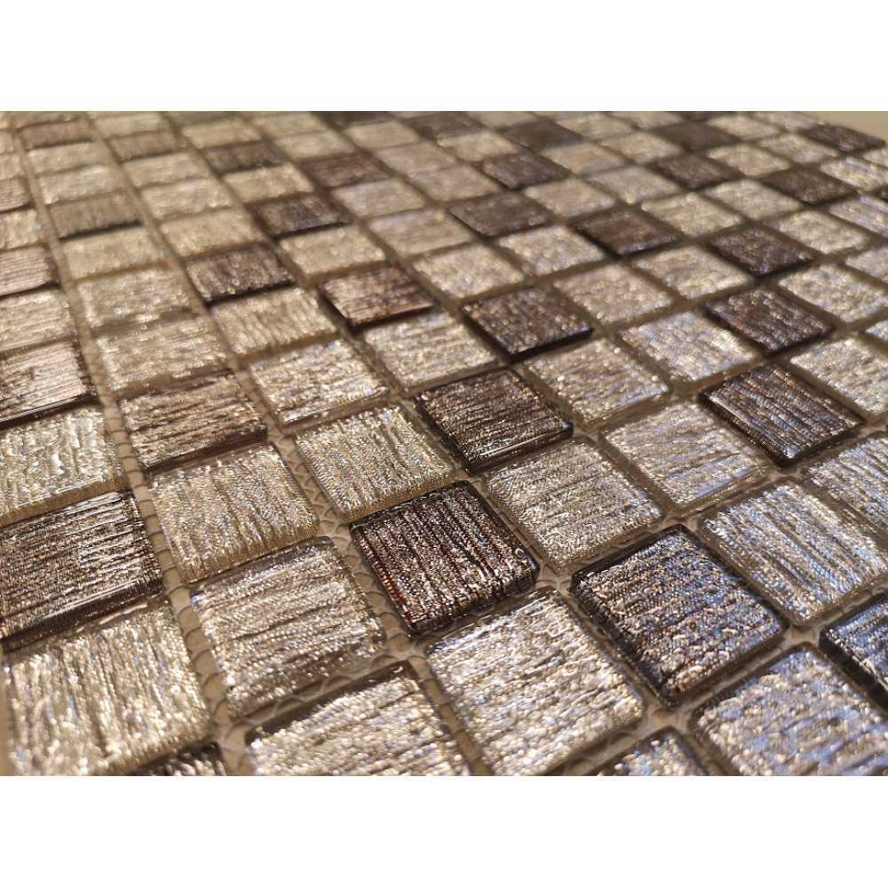 Фото Мозаика стеклянная Caramelle Silk Way Golden Tissue 23х23 (298х298х4 мм)