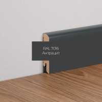 Плинтус напольный МДФ Ликорн К-02 Антрацит 7016 (70х16х2050 мм)