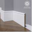 Маленькое фото Белый плинтус напольный МДФ Madest Decor модель 06-120-10 крашеный (120х10х2400 мм)