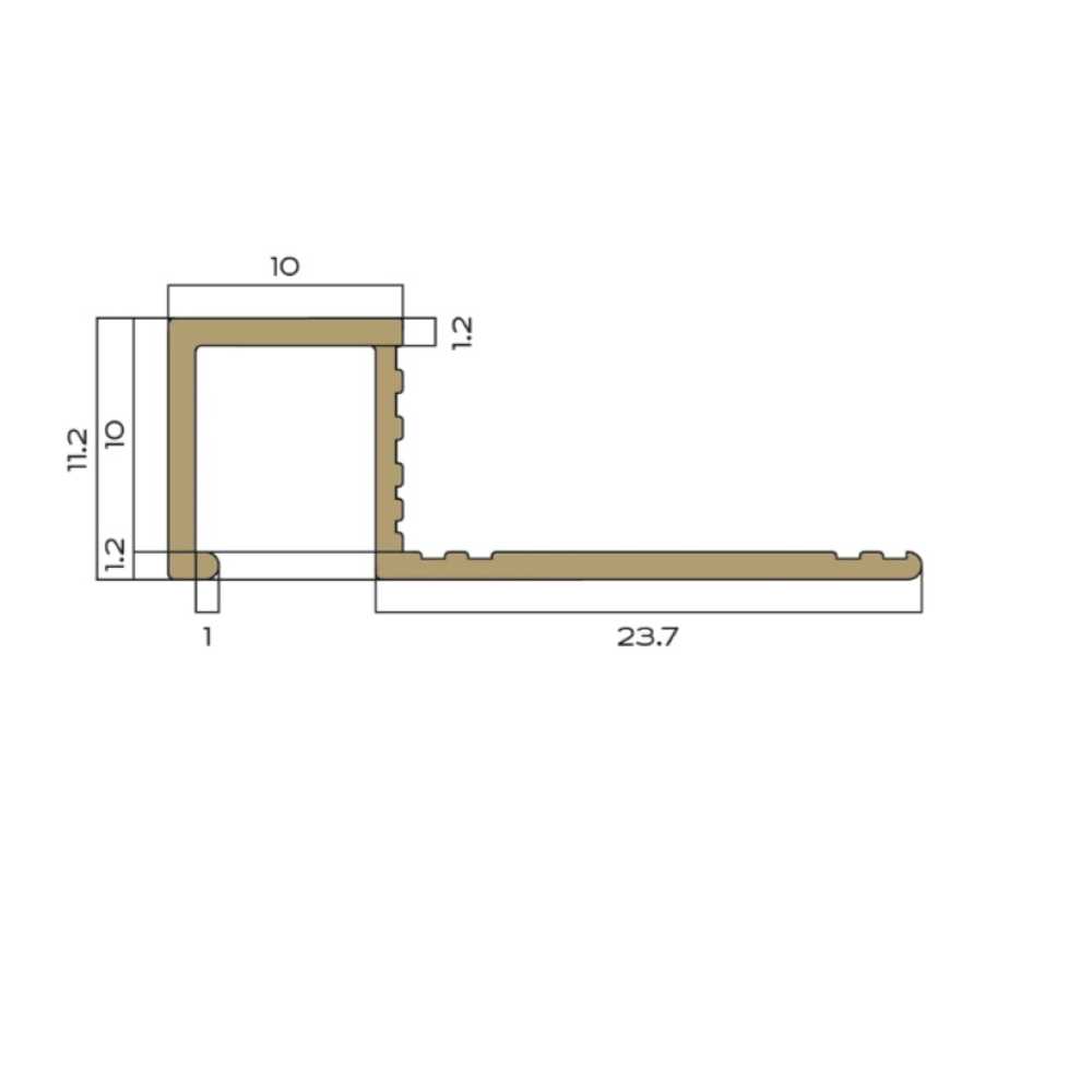 Фото Профиль для плитки внешний латунь 12.5 мм Neexy PVL32-03 Брашированная, 2.7 метра