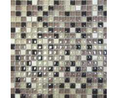 Мозаика стеклянная с камнем Bonaparte Glass Stone 12, 15х15 (300х300х8 мм)