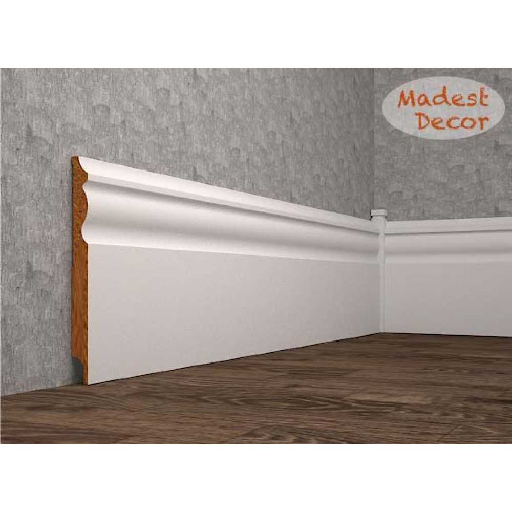Фото Плинтус напольный под покраску 14-150-16 Madest Decor MDF (150х16х2400 мм)