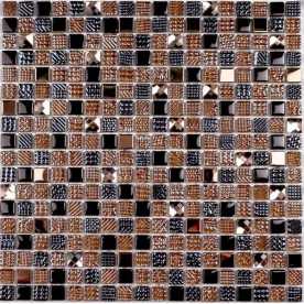 Мозаика стеклянная Bonaparte Crystal brown 15х15 (300х300х8 мм)
