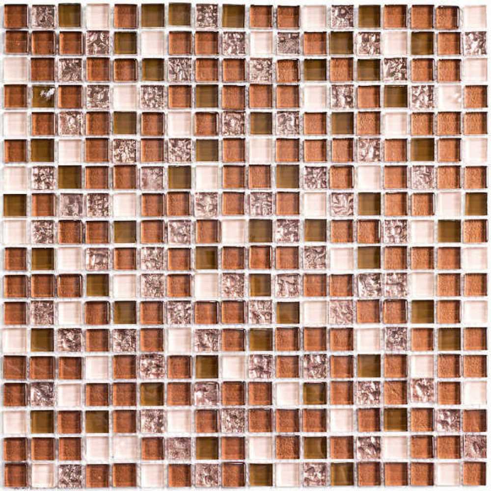Фото Мозаика стеклянная Bonaparte Ochre Rust 15х15 (300х300х8 мм)