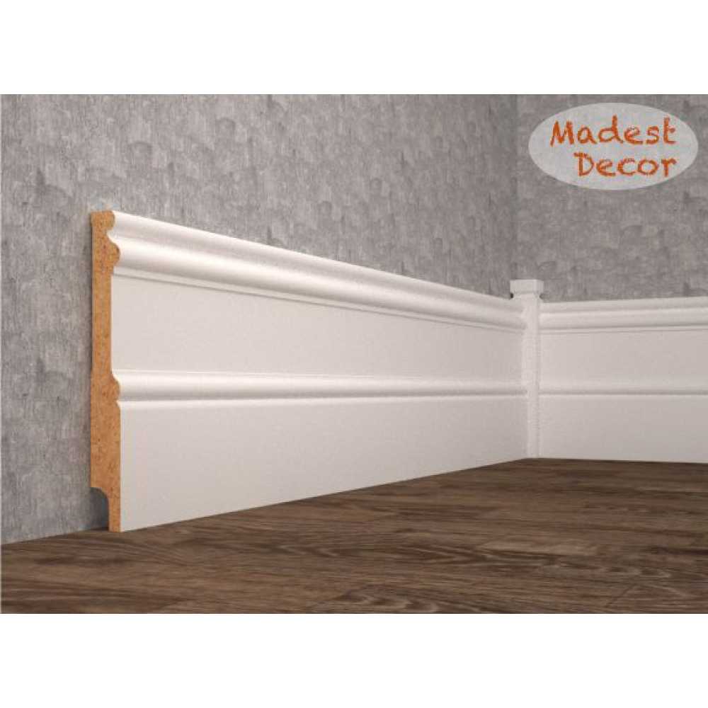 Фото Плинтус напольный под покраску 17-150-18 Madest Decor MDF (150х18х2400 мм)