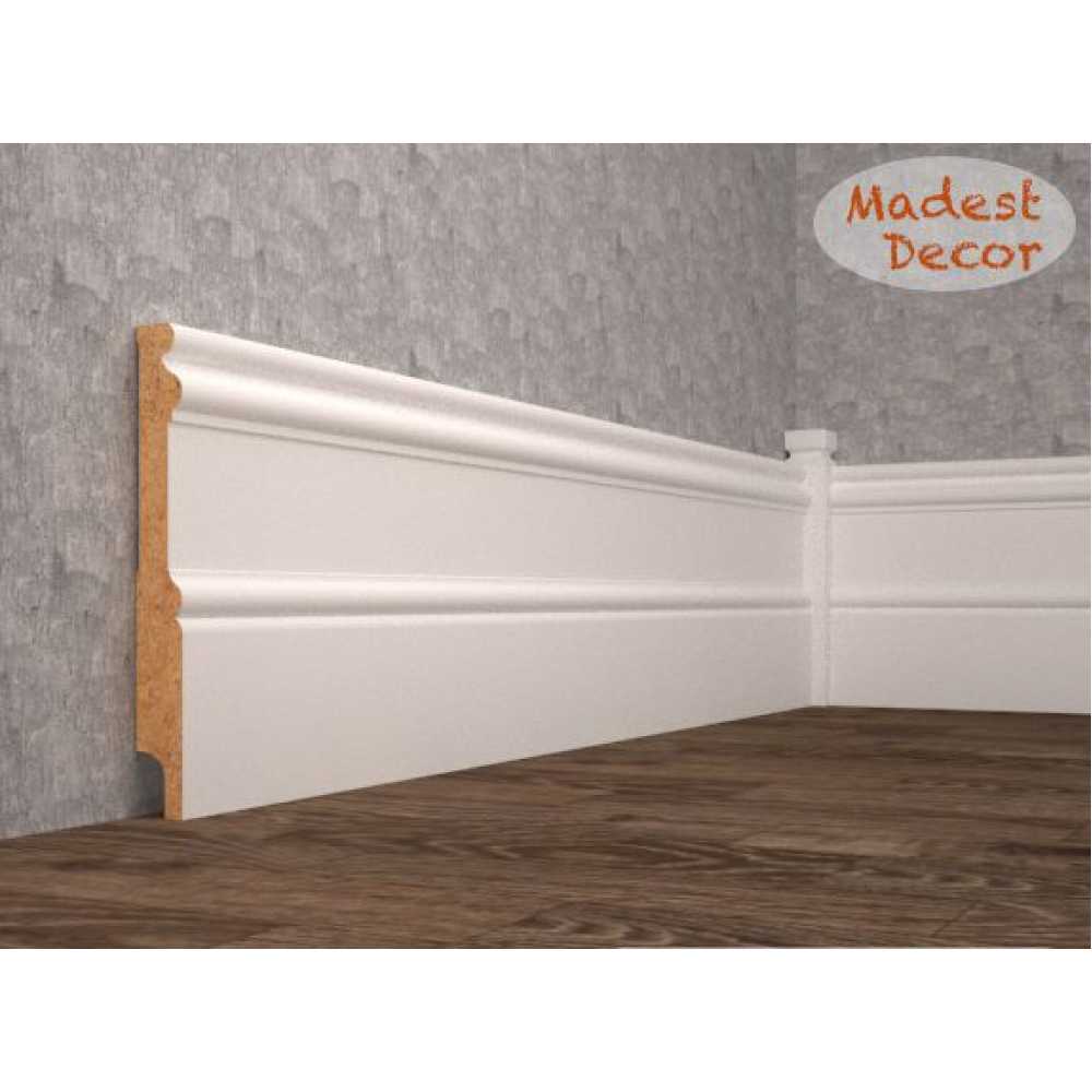 Фото Плинтус напольный под покраску 17-150-22 Madest Decor MDF (150х22х2400 мм)