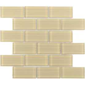 Мозаика стеклянная Caramelle Impressioni Mattoni Crema 50х100 (300х300х8 мм)
