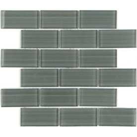 Мозаика стеклянная Caramelle Impressioni Mattoni Grigio 50х100 (300х300х8 мм)