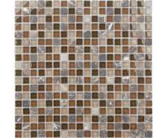 Мозаика стеклянная с камнем Caramelle Naturelle Andorra 15х15 (305х305х4мм)