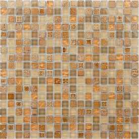  Мозаика стеклянная с камнем Caramelle Naturelle Cozumel 15х15 (305х305х4 мм)