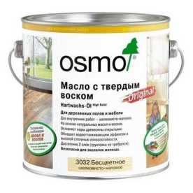 Масло Osmo бесцветное с твердым воском Original 3032 шелковисто-матовое (0,125 л)