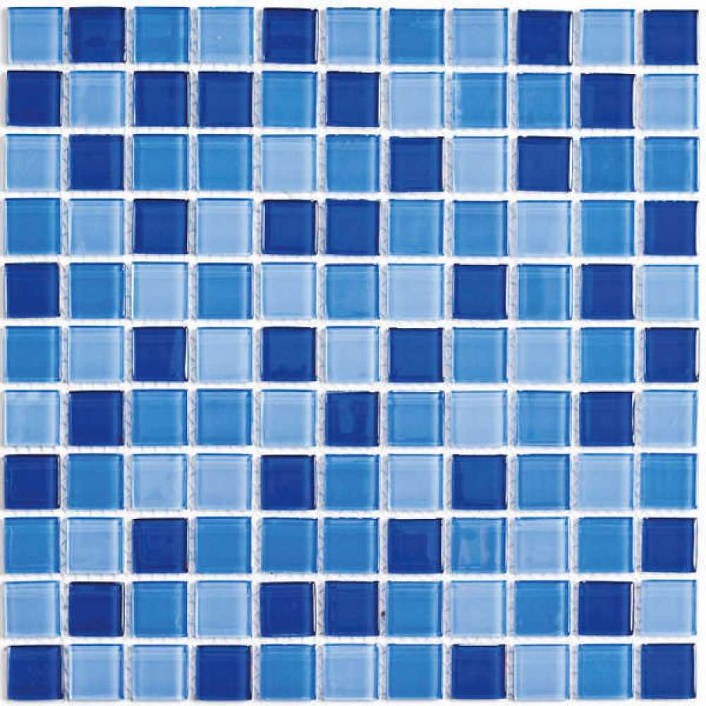 Фото Мозаика стеклянная Bonaparte Blue Wave-1, 25х25 (300х300х4 мм)